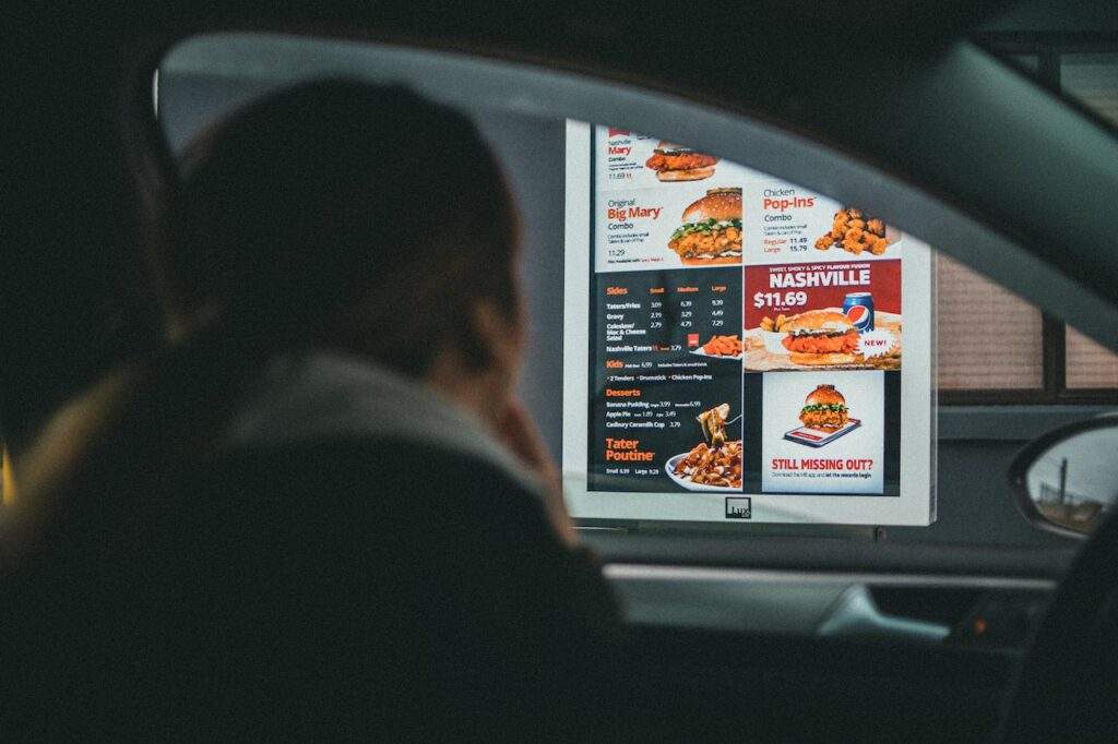 Borne de commande fast food