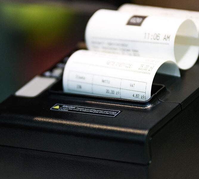Imprimante ticket de caisse en marche